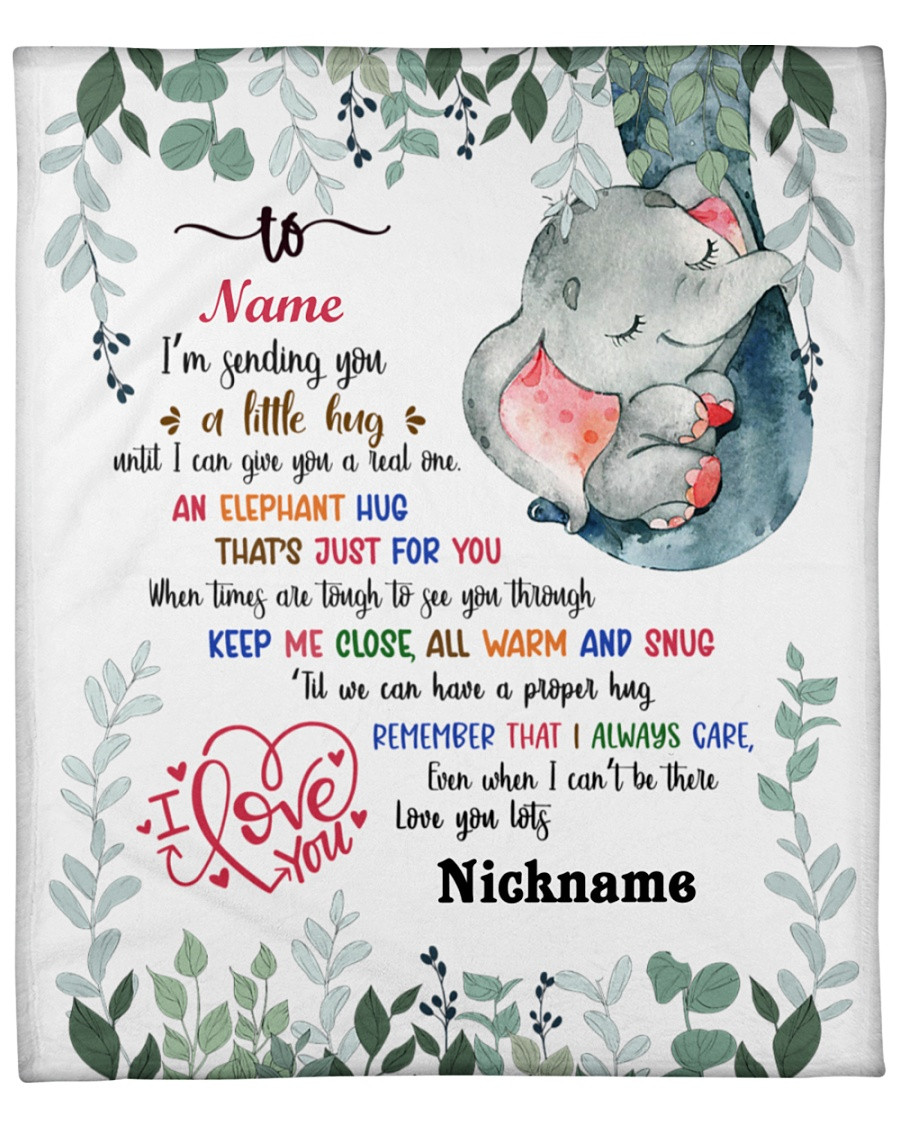 Personalized To Granddaughter And Grandson Elephant Baby Remember That I Always Care Fleece/Sherpa Blanket Great Customized Gifts For Family Birthday Christmas Thanksgiving Anniversary