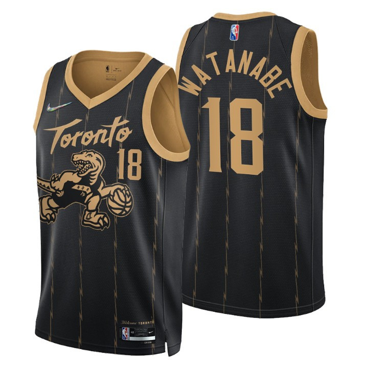 Toronto Raptors Yuta Watanabe 18 NBA Basketball Team City Brandedition Black Jersey Gift For Raptors Fans