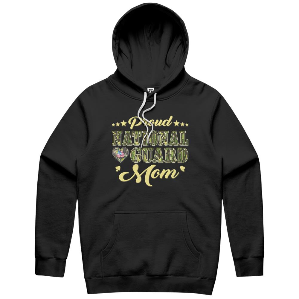 Proud National Guard Mom Dog Tags Heart Military Mother Hoodie