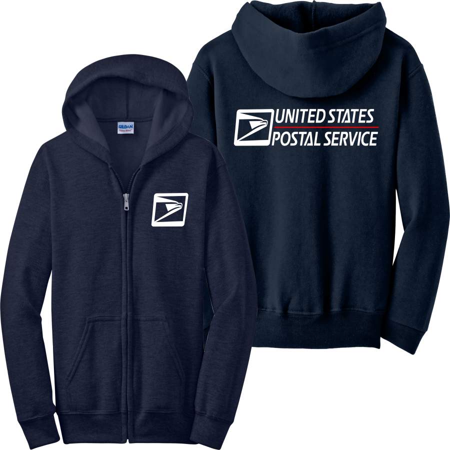 USPS Zip Up Hoodie United States Postal Services US Post Office Zip-Up ...