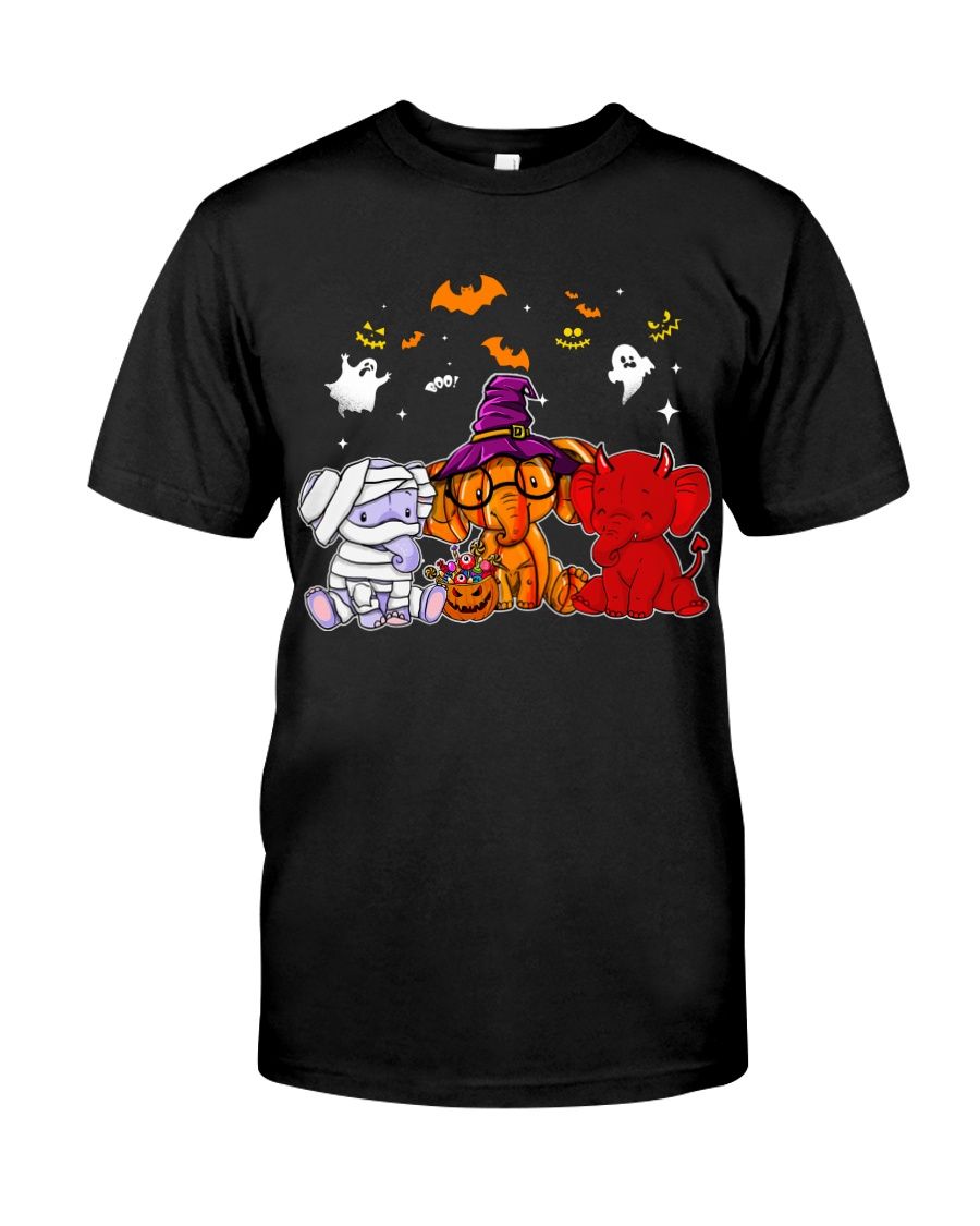 Trick Or Treat Funny Mummy Witch Devil Elephants Lovers Jack-O-Lantern Happy Halloween Shirts