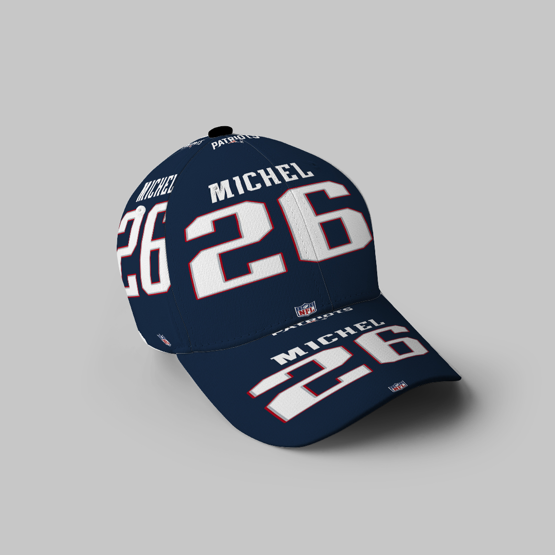 New England Patriots Michael 26 Uniform 3D Printing Baseball Cap Classic Hat