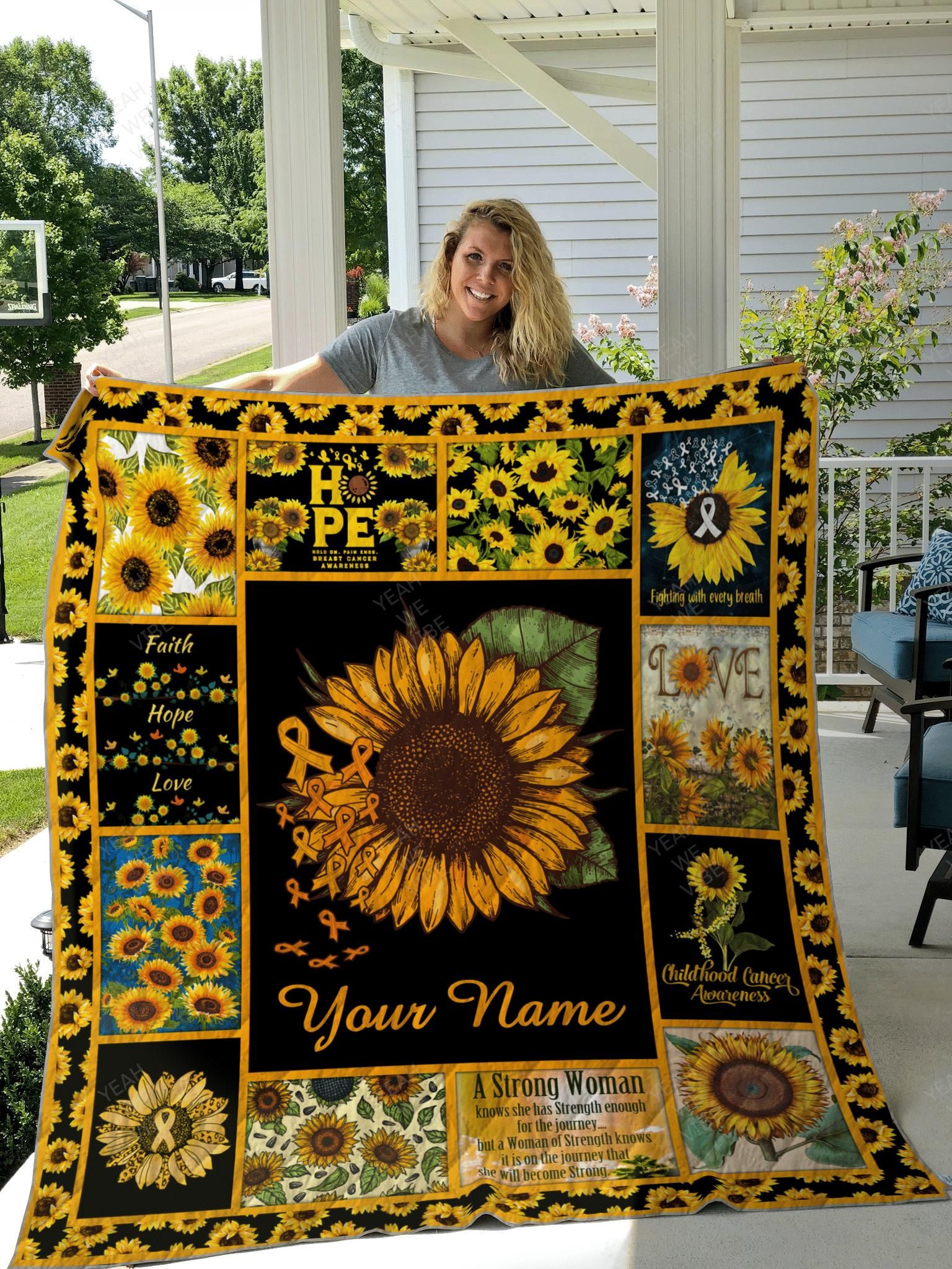 CANCER PERSONALIZE CUSTOM NAME QUILT