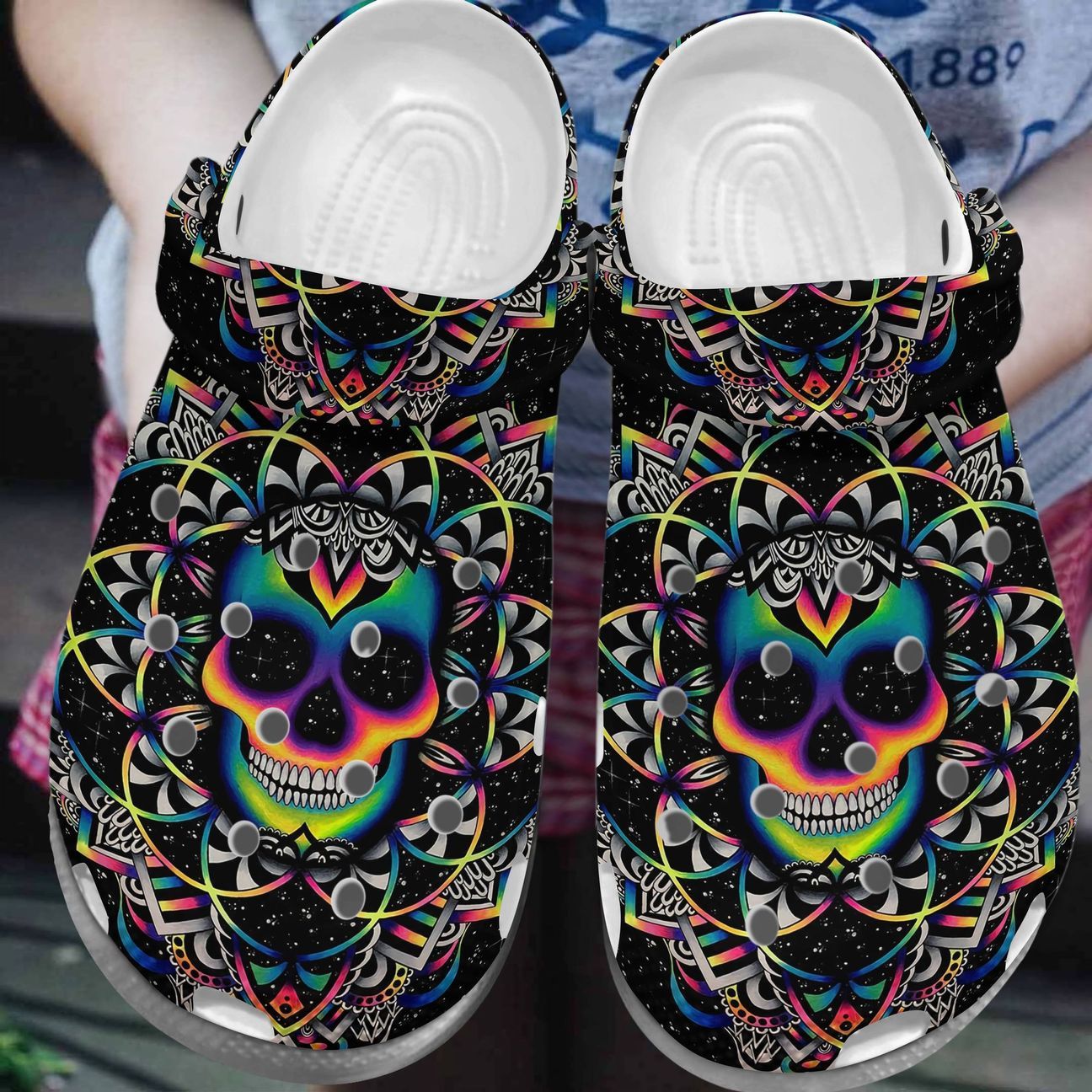 Skull Personalized Clog, Custom Name, Text, Color, Number Fashion Style For Women, Men, Kid, Print 3D Sugar Skull V1510