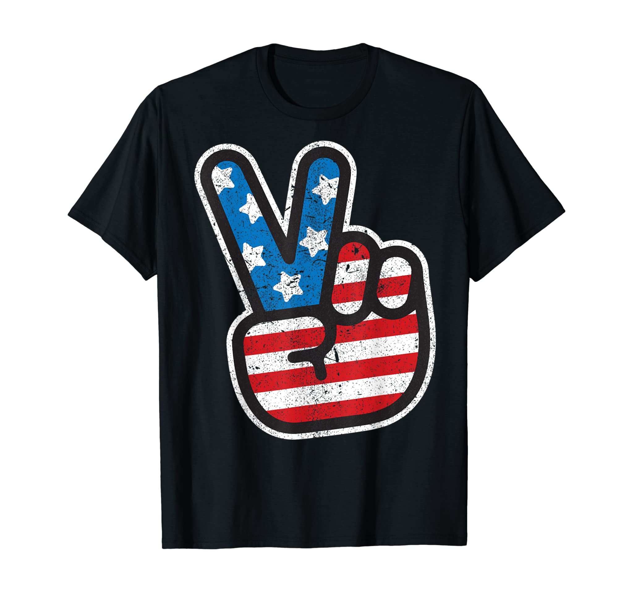 Peace America Hand Funny 4th Of July Independence Day Gift T-Shirt