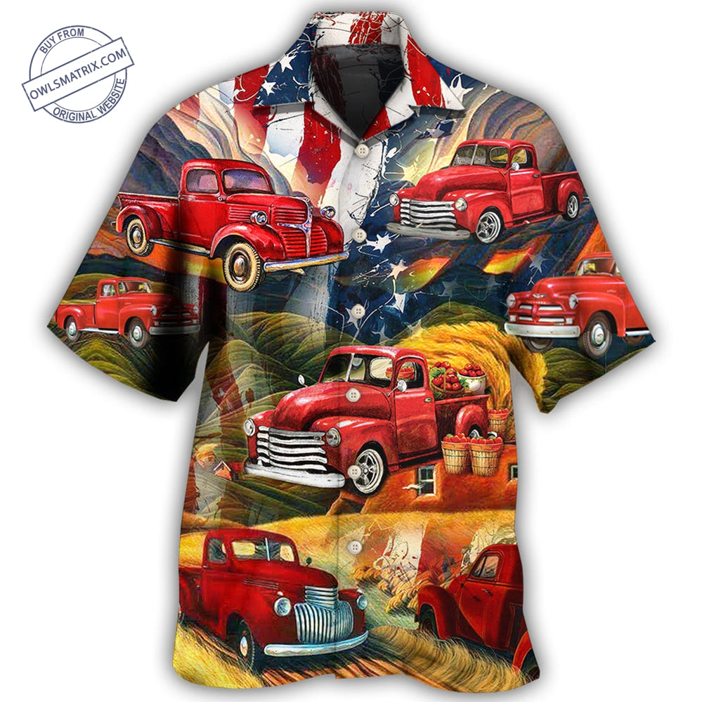 Car Independence Day Red Vintage Hawaii Shirt Ha64093