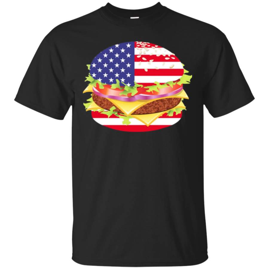 AGR Hamburger USA Flag T-Shirt – 4th of July BBQ