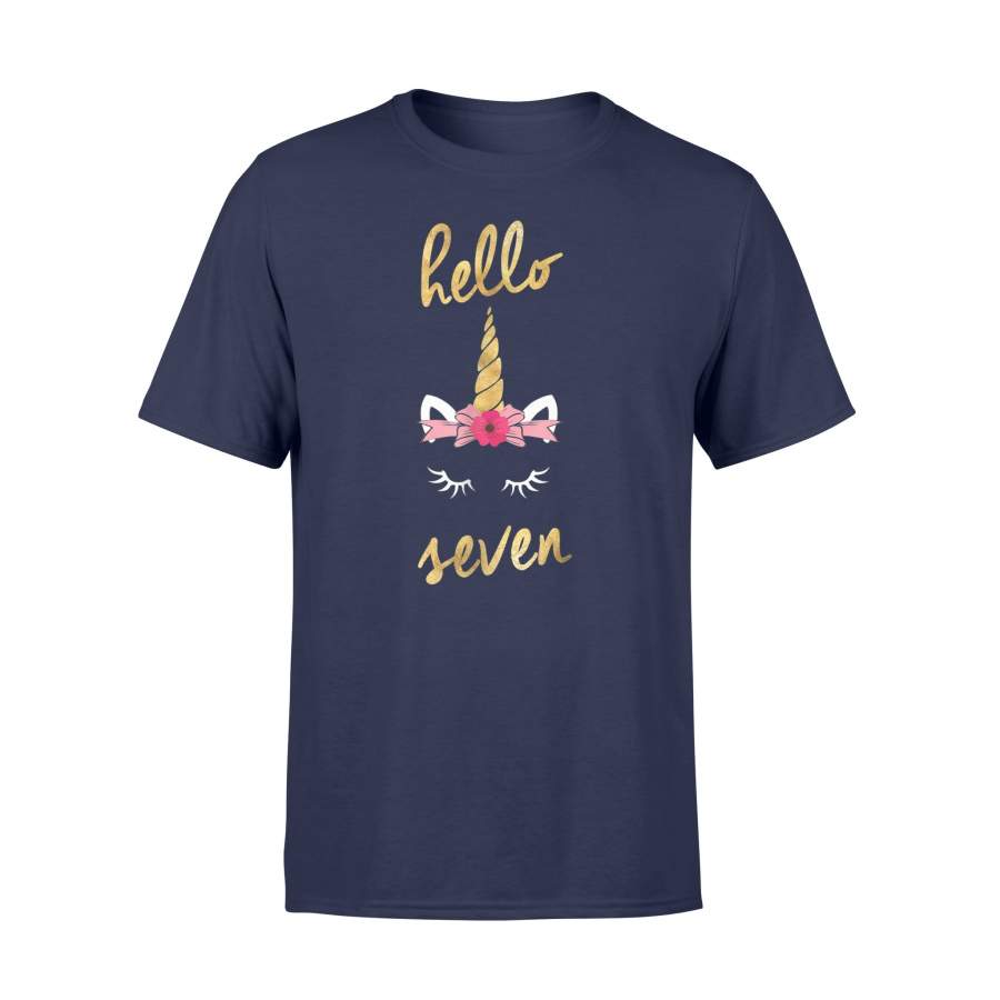 7th Birthday Unicorn For Girls – Hello Seven T Shirt