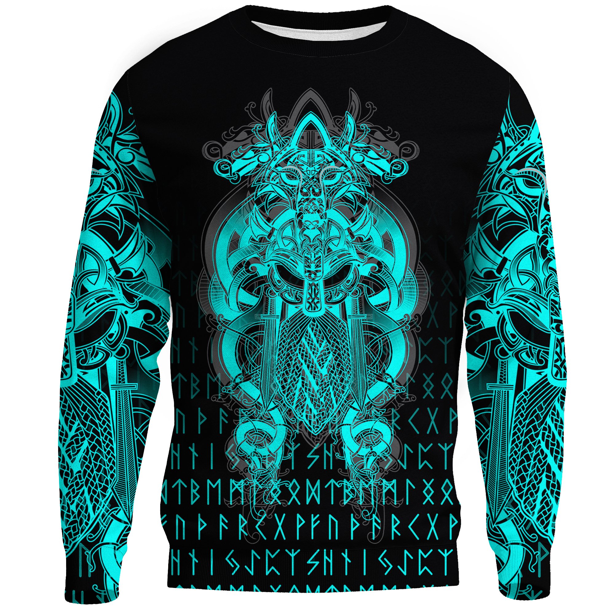 (Custom ) Viking Style Tyr Tattoo Cyan Sweatshirt A27 