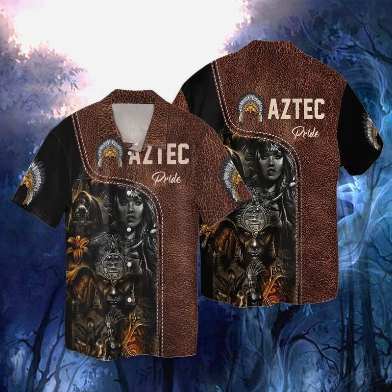 Aztec Pride For Men And Women Graphic Print Short Sleeve Hawaii Casual Shirt Ha110854