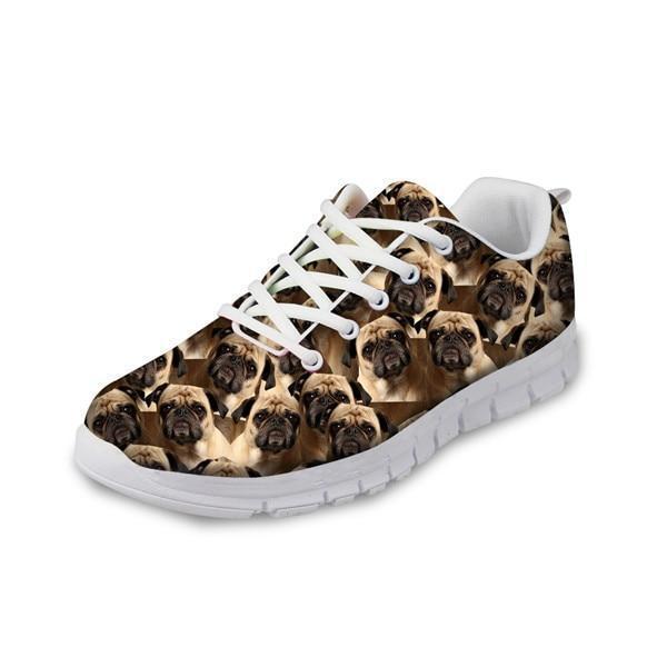 Adorable Dog 3D Printed Women Canvas Lace Up Shoes