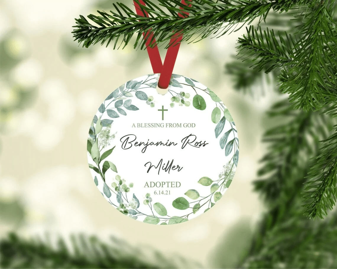 [Personalized Name & Number] Adoption Keepsake, Adoption Ornament, Gotcha Day Ornament, Christmas Tree Decoration, Christmas Home Decor 1