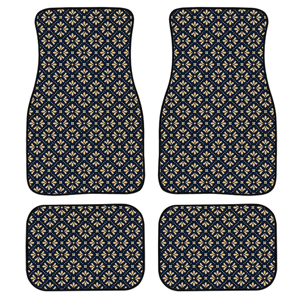 Geometric Floral Print Front And Back Car Floor Mats, Front Car Mat