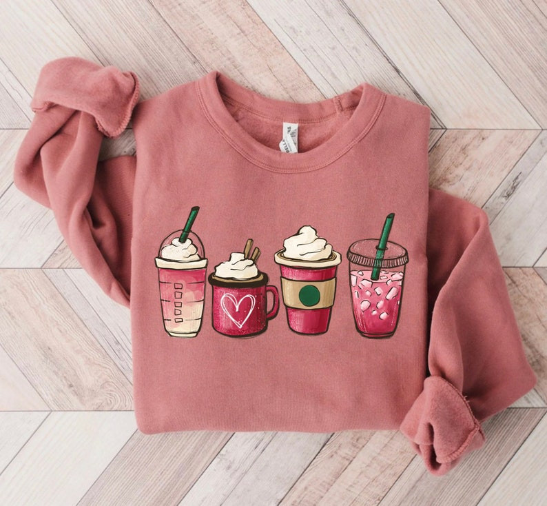 Valentine Coffee Heart Valentine’S Sweatshirt For Him, Her, Boyfriend, Girlfriend, Wife, Husband Valentines Day Gift