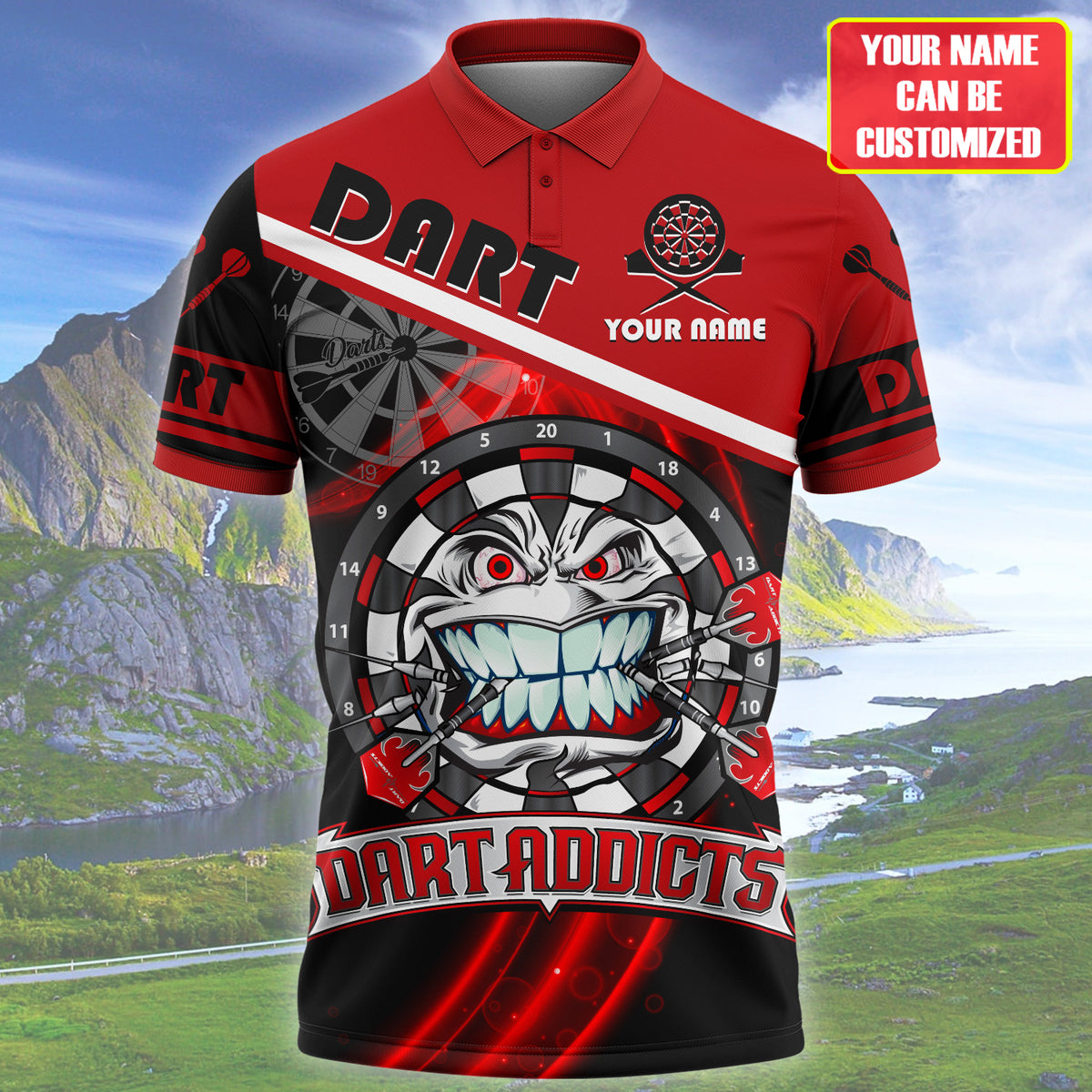 Personalized 3D All Over Print Dart Addicts Polo Shirt, Cool Shirt For Dart Player