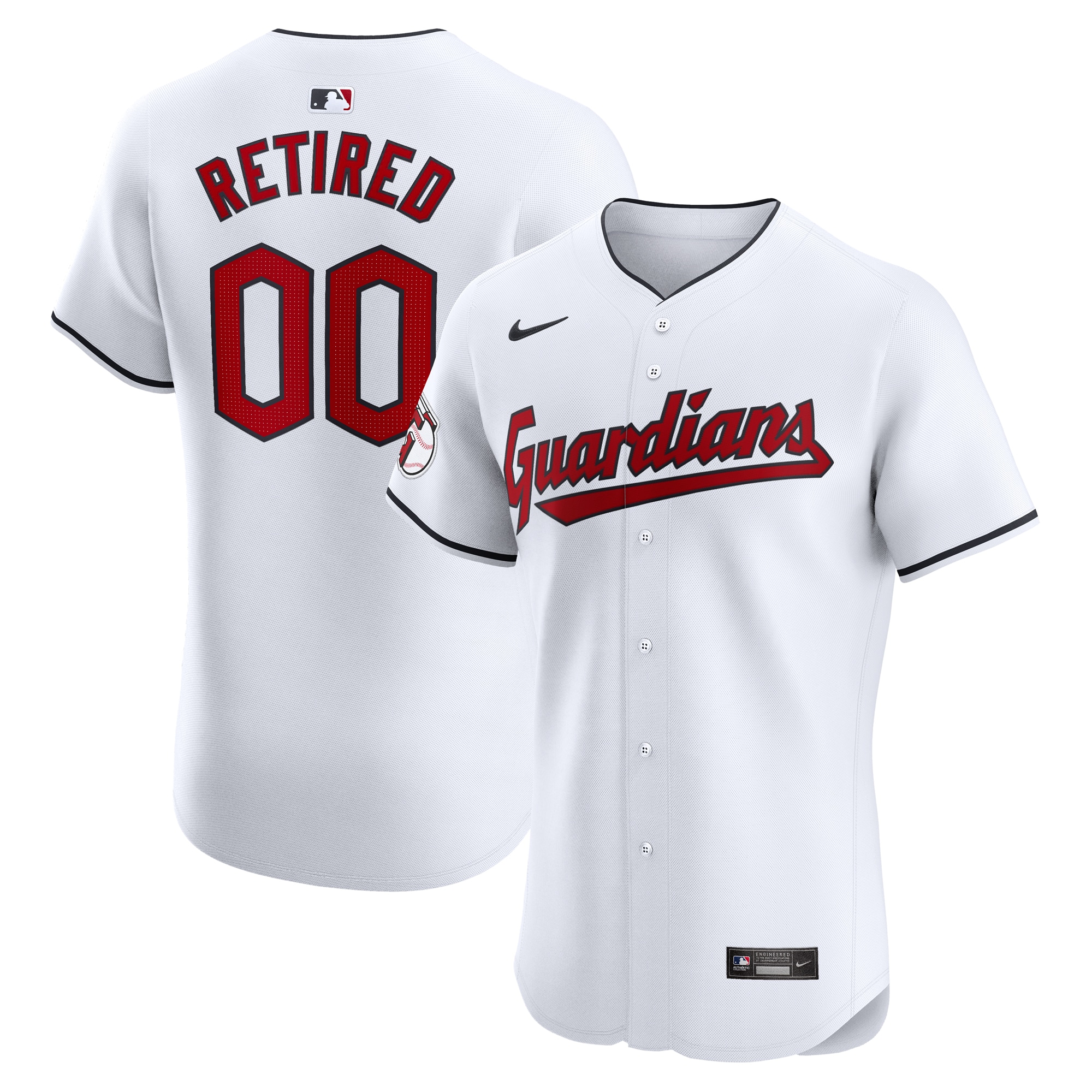 Cleveland Guardians Home Elite Pick-A-Player Retired Roster Jersey – White