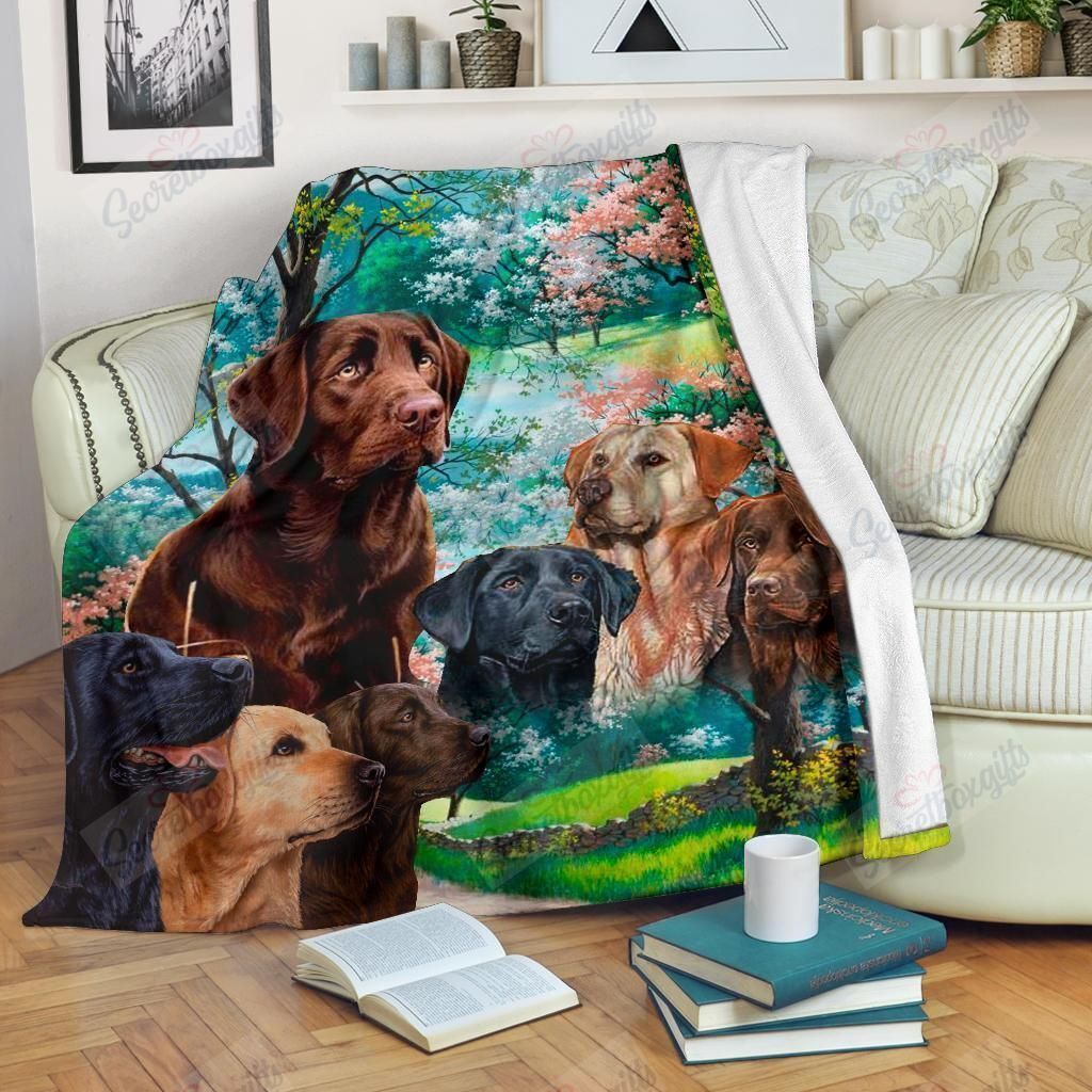 Labrador In Flower Garden Gs-Cl-Dt0304 Fleece Blanket