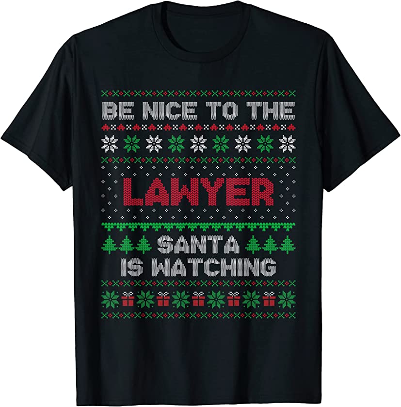 Xmas Gift For Lawyer Lawyer Ugly Christmas T-Shirt