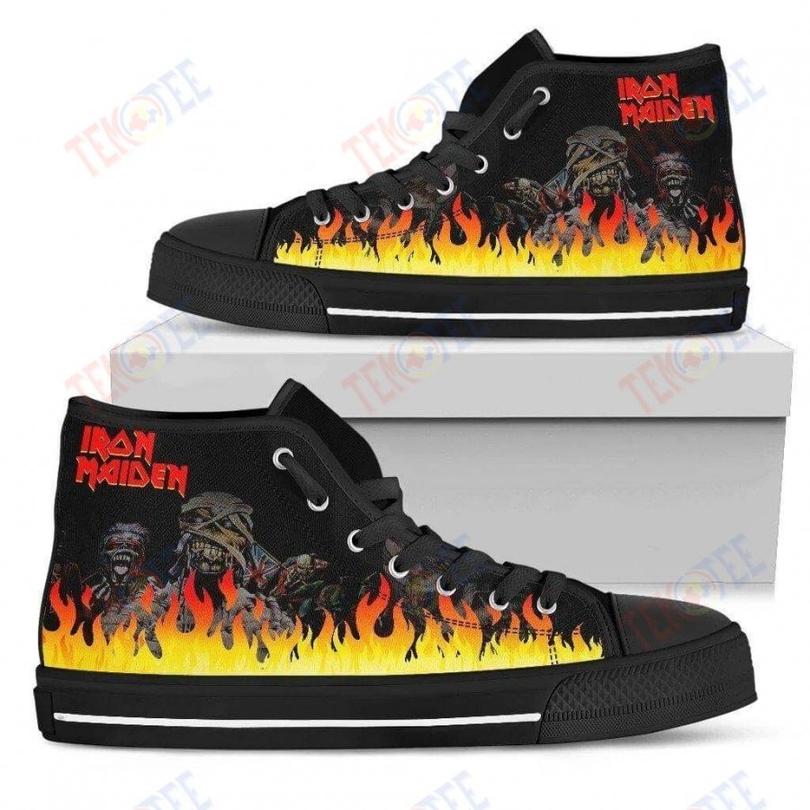 Mens Womens Iron Maiden Rock Band High Top Canvas Shoes Nice And Comfortable TMT400