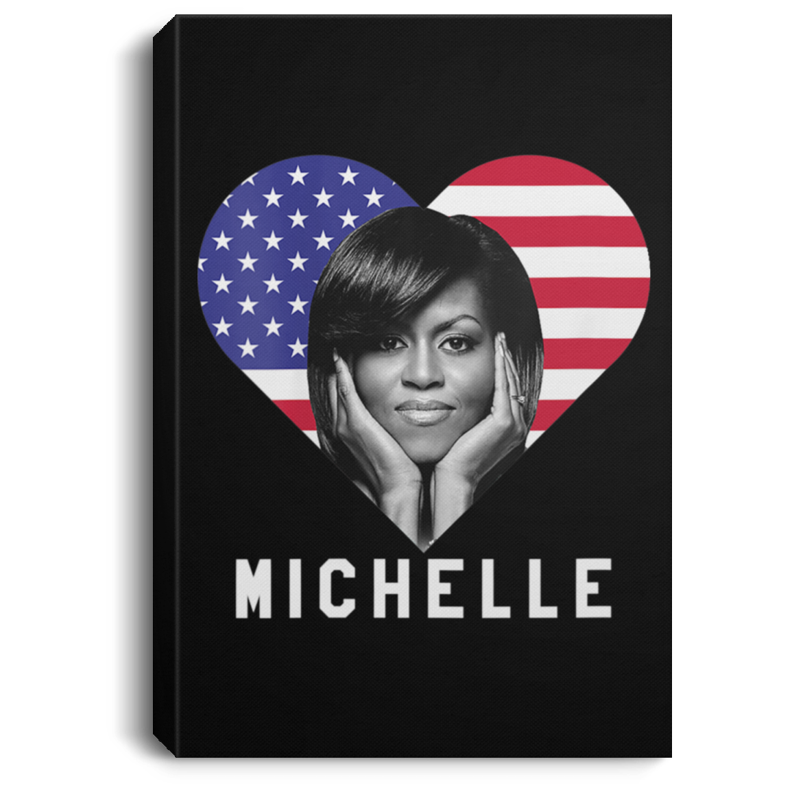 African American Canvas Wall Art I Love Michelle Obama USA Melanin Black Girl Magic Afrocentric Home Decor