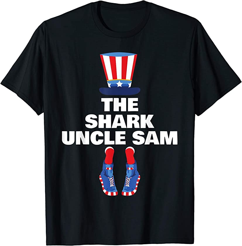 Shark Uncle Sam Costume Pajama Group July 4th T-Shirt