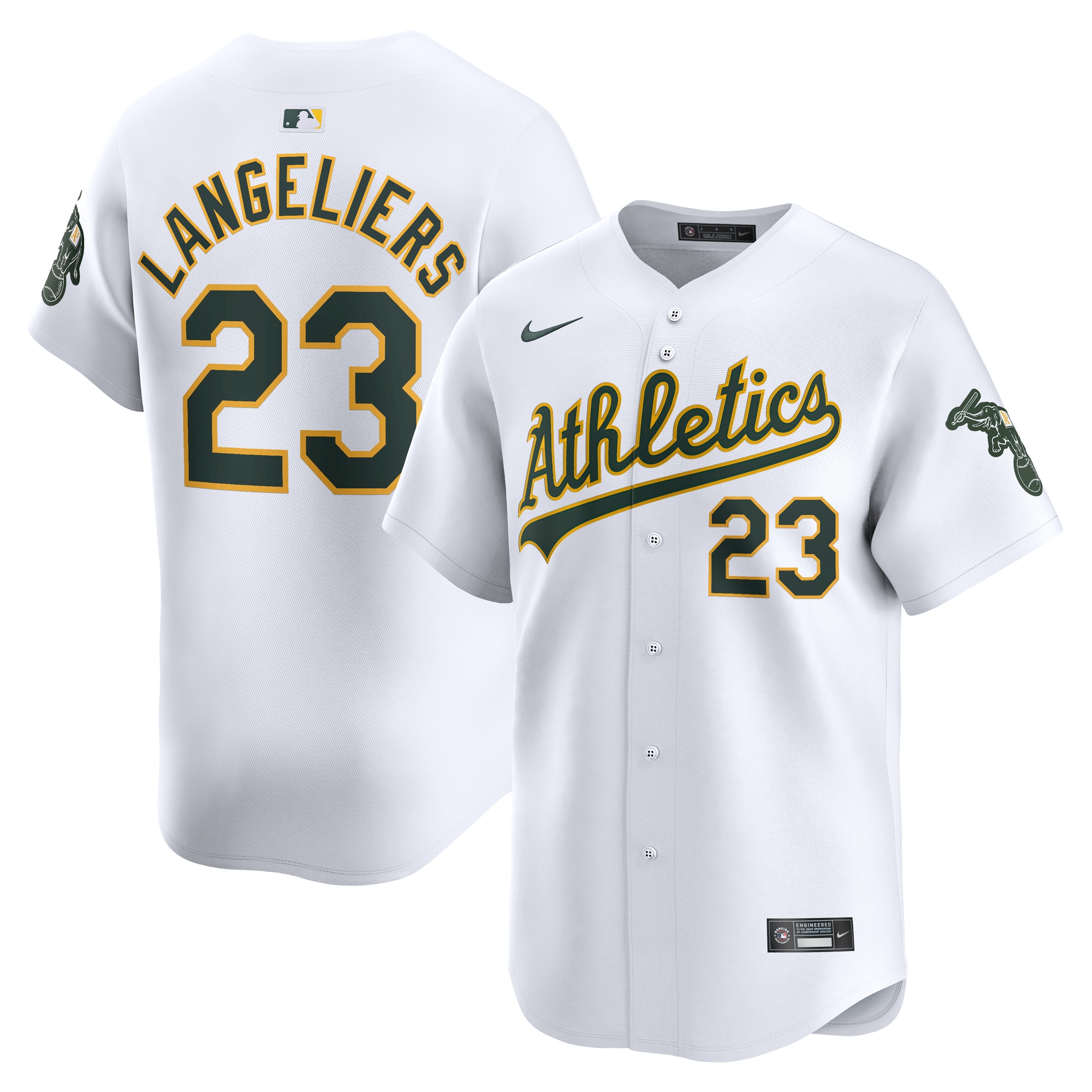 Shea Langeliers Oakland Athletics Home Limited Player Jersey – White