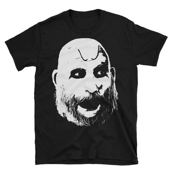 Captain Spaulding Face White Print Short Sleeve Shirt