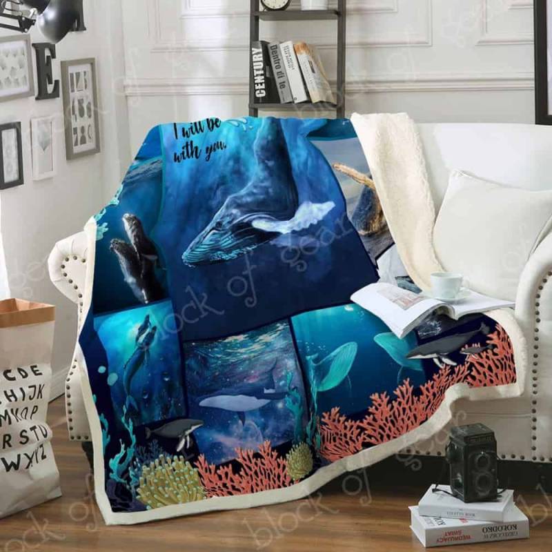 Humpback Whale JH1055 Fleece Blanket