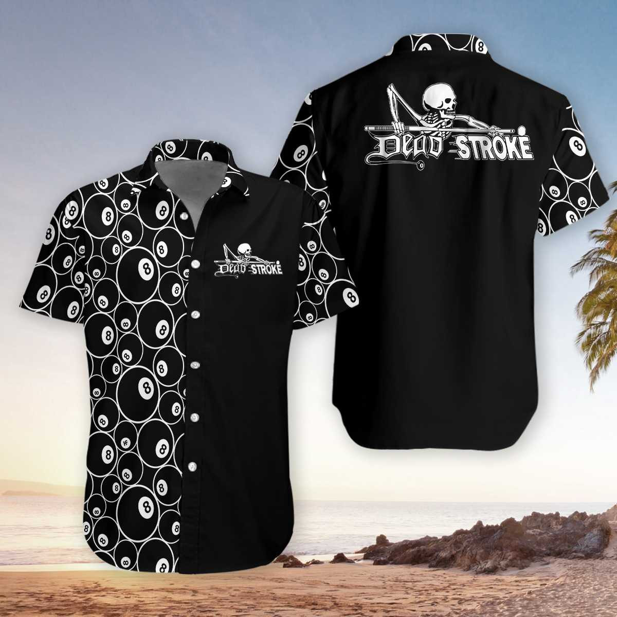 Dead Stroke Billiards Bw Aloha Hawaii Shirts V Ha68488