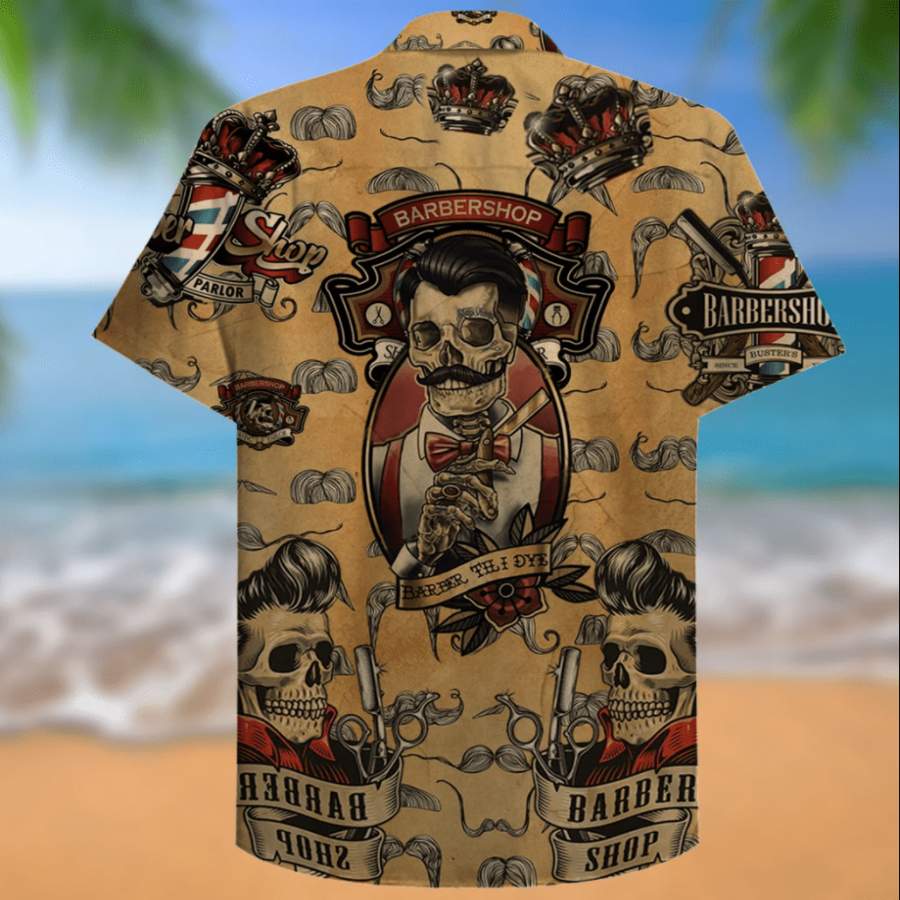 Barber Shop Skull Hawaii Aloha Shirts Ha97378