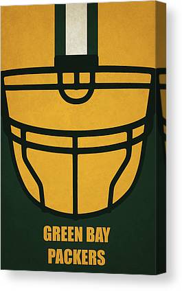 Green Bay Packers Helmet Art Joe Hamilton Canvas Print