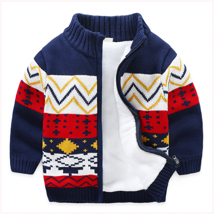 Children’s clothing sweater thick cotton cardigan Baby Kids Boys and girls wear pullovers over knitted sweaters in winter 2-12y alx