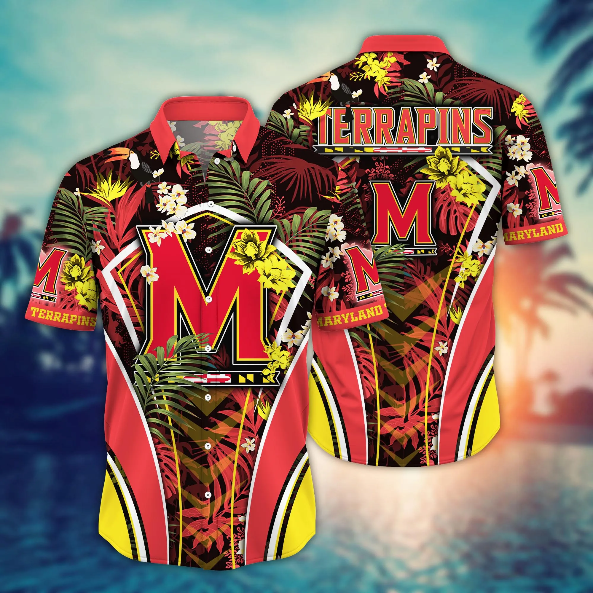 Maryland Terrapins NCCA Hawaiian Shirt Vacation Spots Aloha Shirt