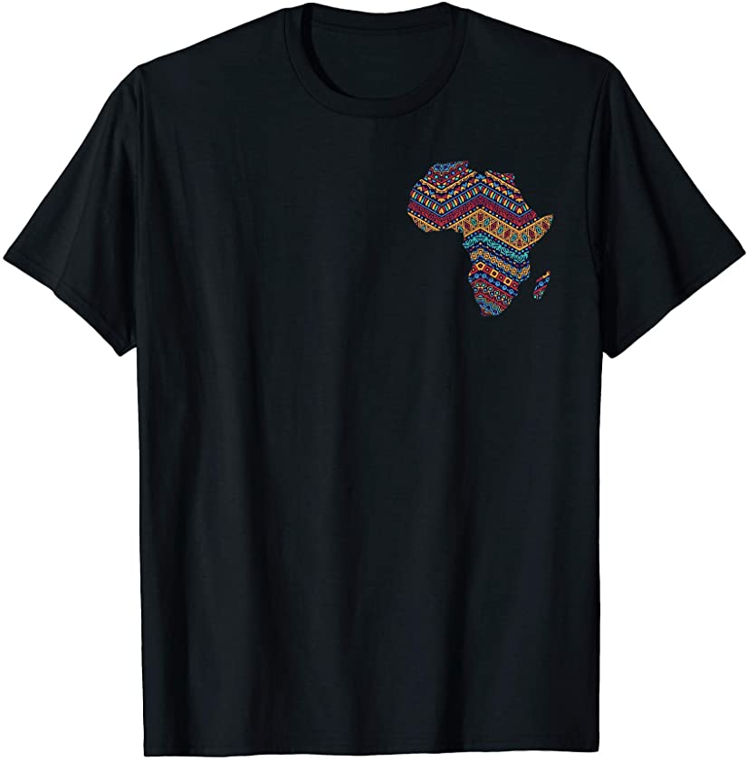 Africa Flag Pocket Kente Cloth Black African American Gift T-Shirt