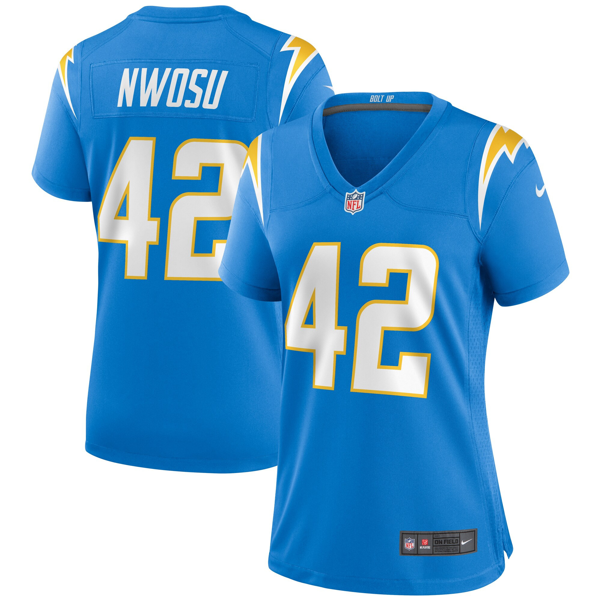 Uchenna Nwosu Los Angeles Chargers Womens Game Jersey – Powder Blue NFL