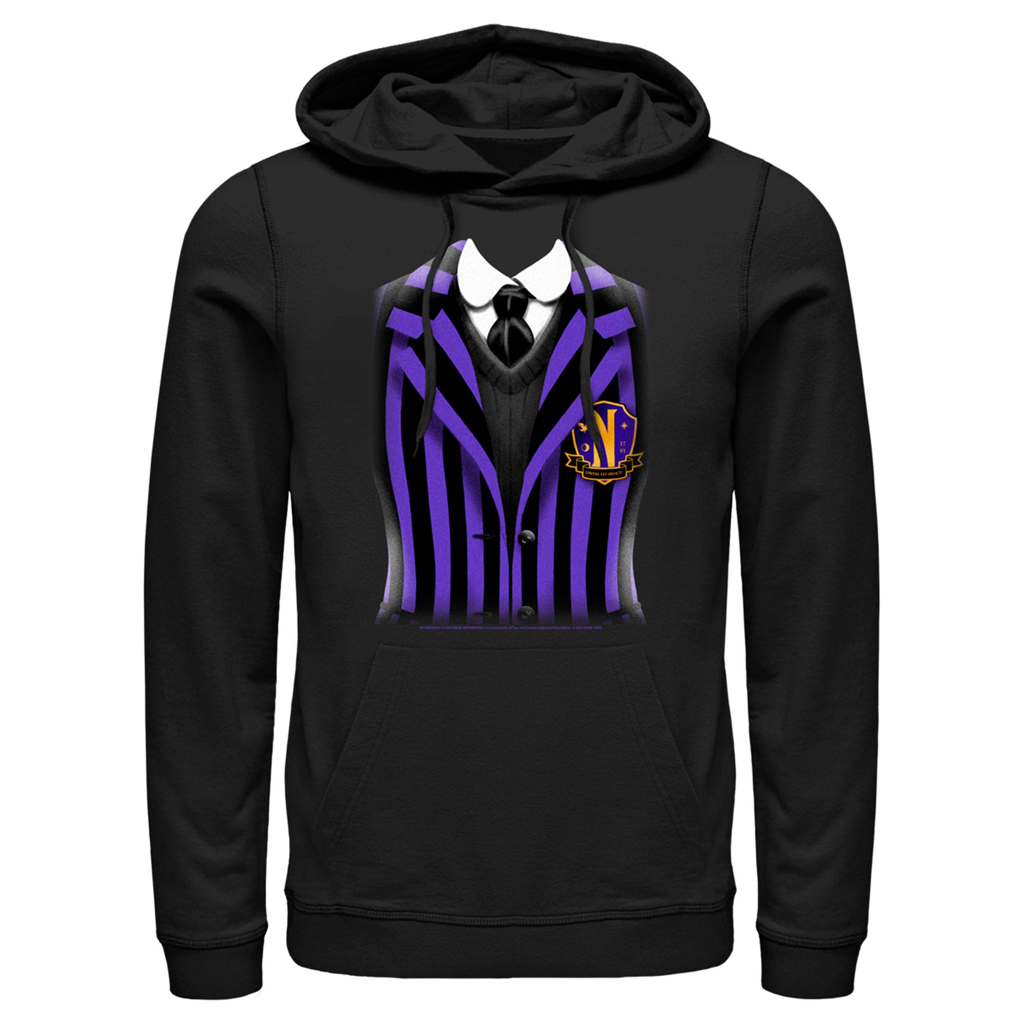 Men’S Wednesday Nevermore Academy Uniform Purple Pull Over Hoodie