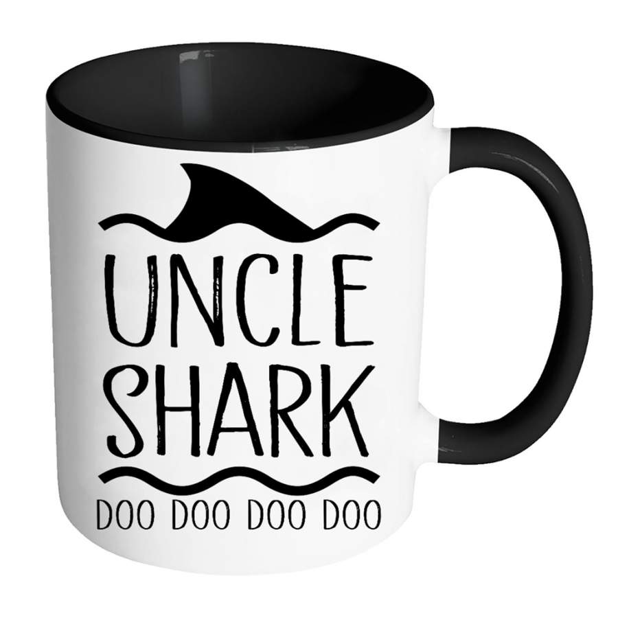 Uncle Shark Doo Doo Doo Doo – Full-Wrap Coffee Colors Accent Mug