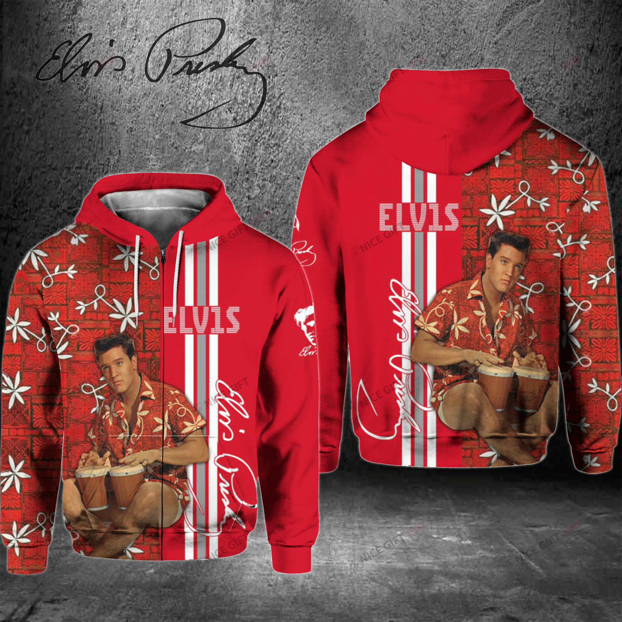 Elvis Presley Zip Hoodie 3D 3Zh-J8G8