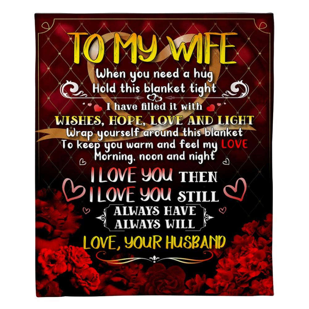 To My Wife Morning Noon Night I Love You Fleece Blanket Family Gift Home Decor Bedding Couch Sofa Soft And Comfy Cozy