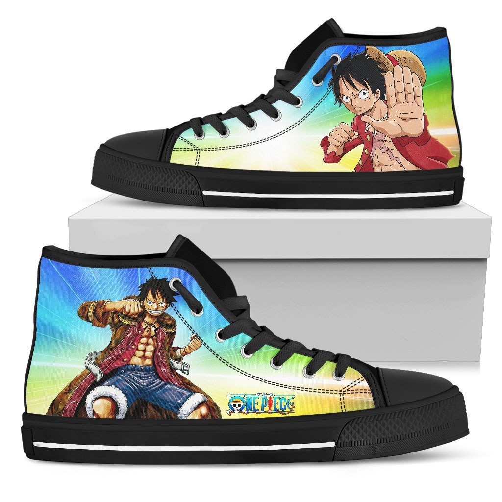 One Piece Sneakers Monkey D. Luffy Hi Top Sneakers Colorful Design