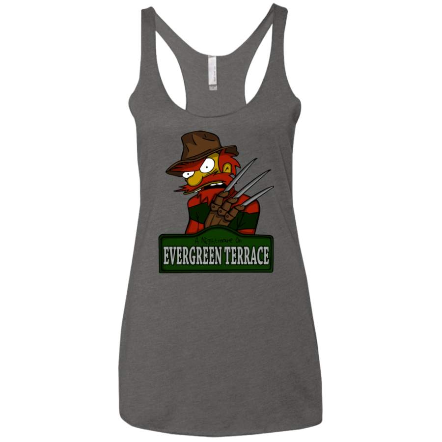 A Nightmare on Springfield Sin Tramas Women’s Triblend Racerback Tank