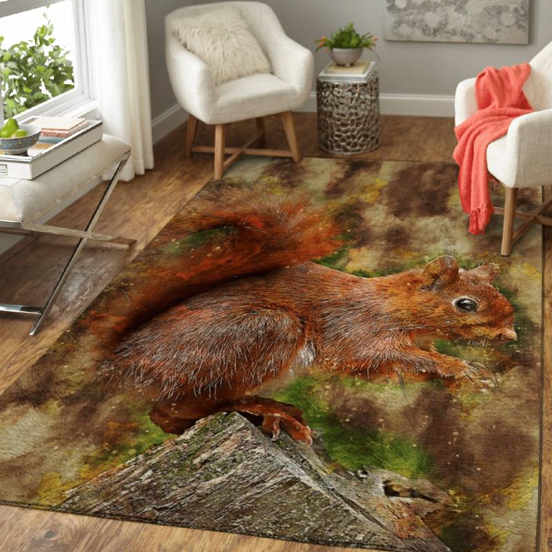 Squirrel – Animals Area Rug Carpet