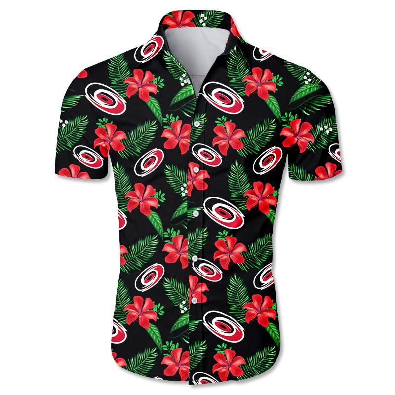 Carolina Hurricanes Hawaiian Aloha Shirts Floral Button Up Slim Fit Body