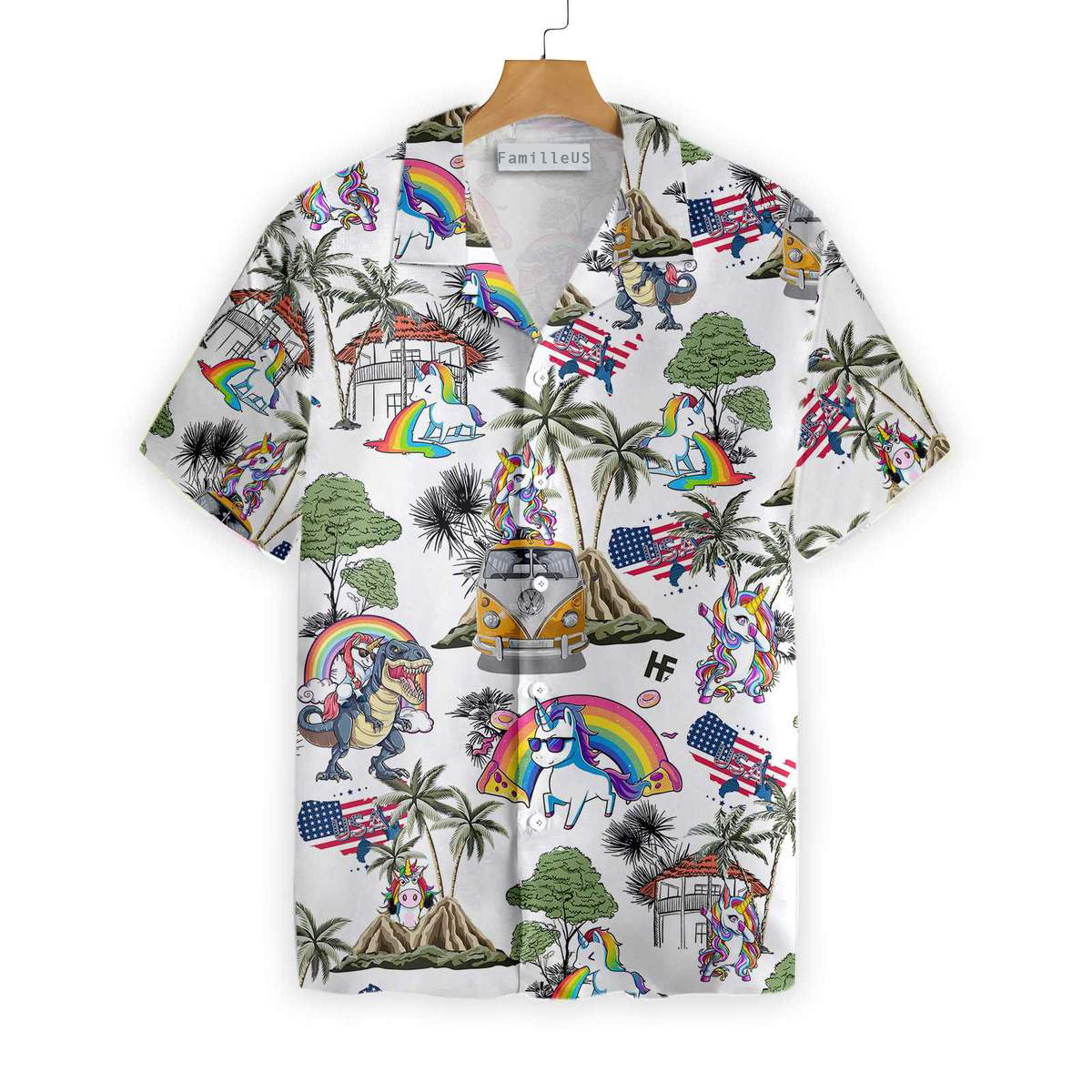 Famille Unicorn Pattern Hawaii Short Ha64442