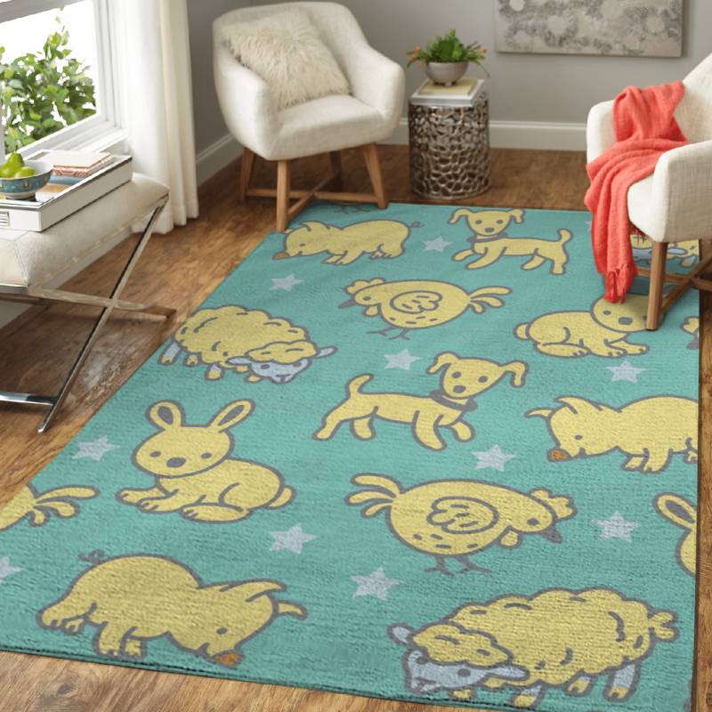 Yellow Animals – Animal Cuties Area Rug Carpet