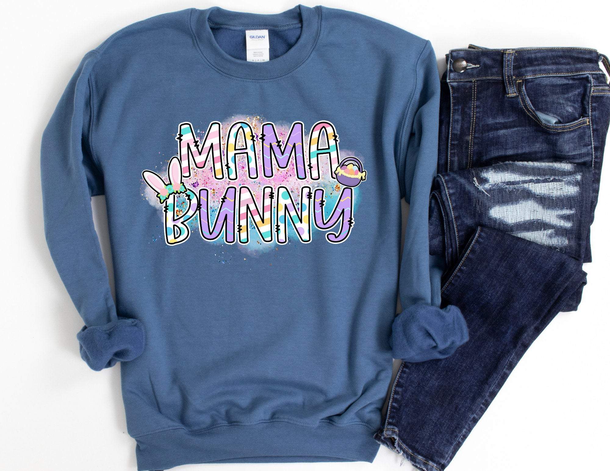 Mama Bunny Easter Sweatshirt, Easter Mama Sweatshirt, Gift For Mom, Blessed Mama Sweatshirt, Motherhood Shirt, Mother’S Day Gift T-Shirt Hoodie All Color Size S-5Xl