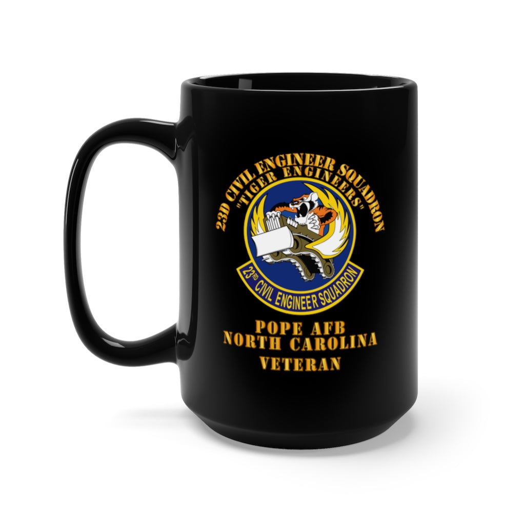 Black Mug 15Oz – Usaf – 23D Civil Engineer Squadron – Tiger Engineers – Pope Afb, Nc