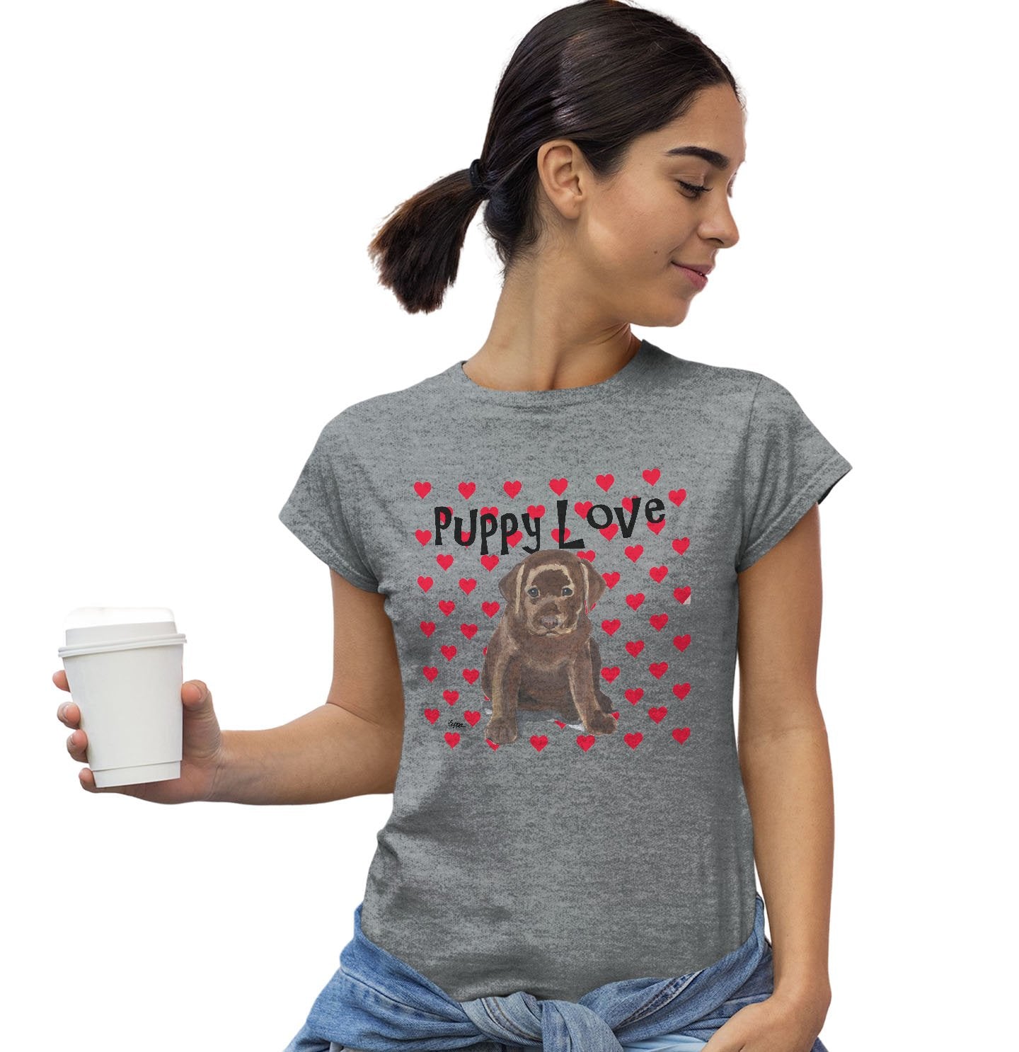 Chocolate Lab Puppy Love – Women’S Fitted T-Shirt