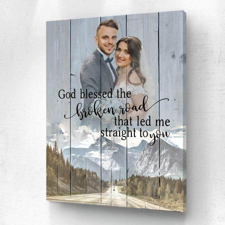 [Personalized Photo] The Broken Road Husband And Wife – Best Gift Idea Couple, Gift For Home Decor, Gift For Family – Horizontal Canvas Matte Canvas Wall Art