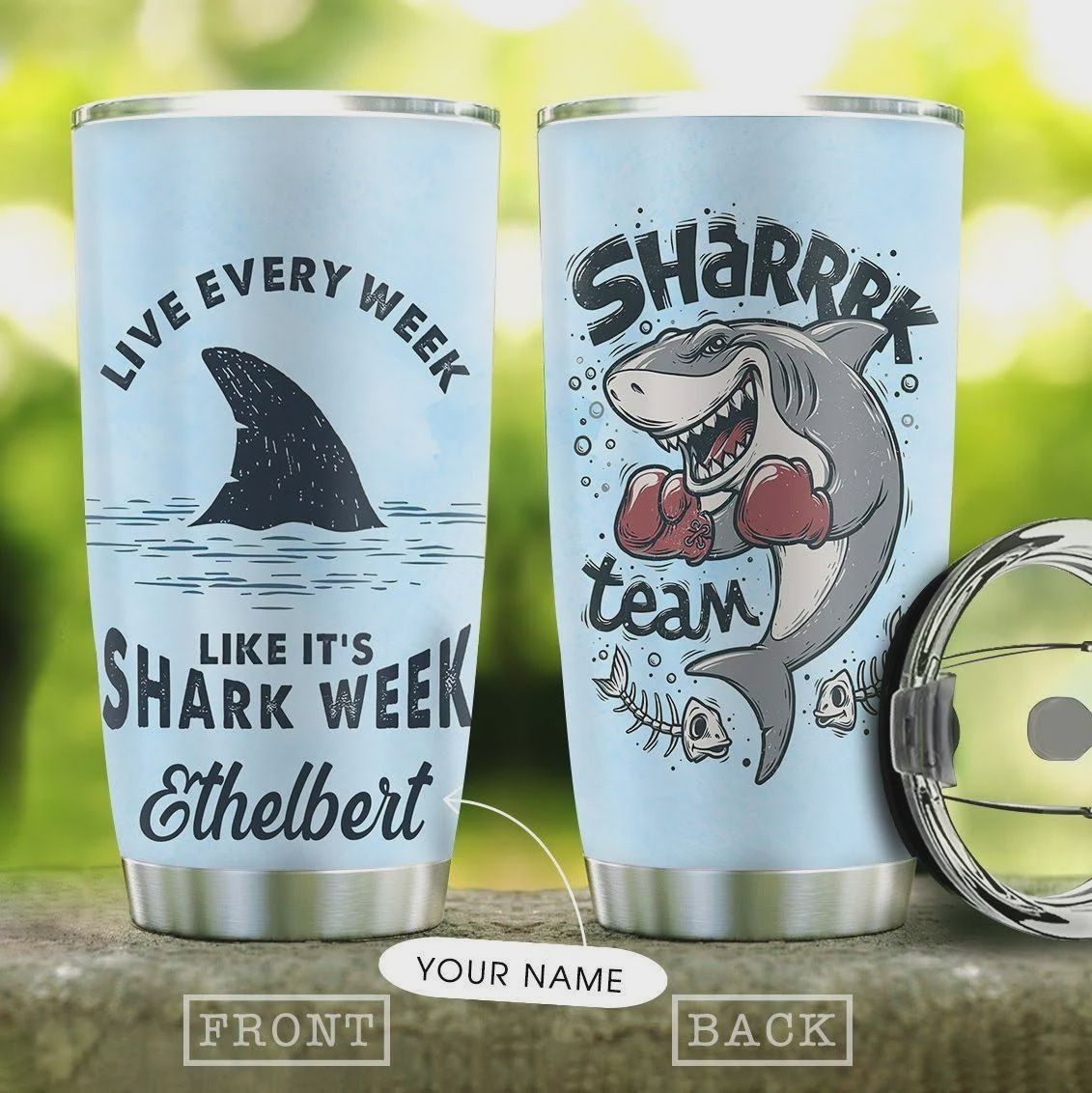 Shark Tumbler Cup, Shark boxing, Stainless Steel Vacuum Insulated Tumbler 20 Oz, Live Every Week Like It’s Shark Week Perfect Gifts For Shark Lovers Gifts For Birthday Christmas Thanksgiving